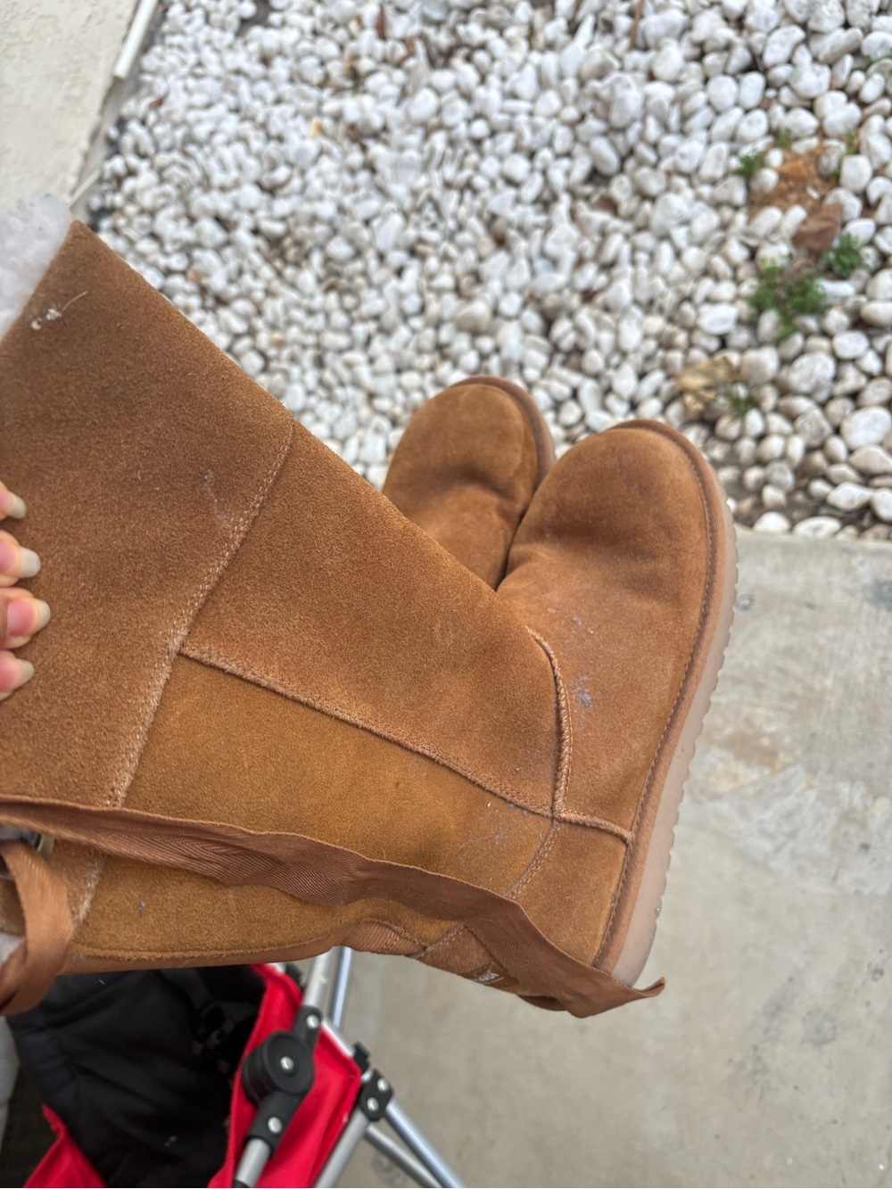 Koolaburra Chestnut Suede Moccasin Boots